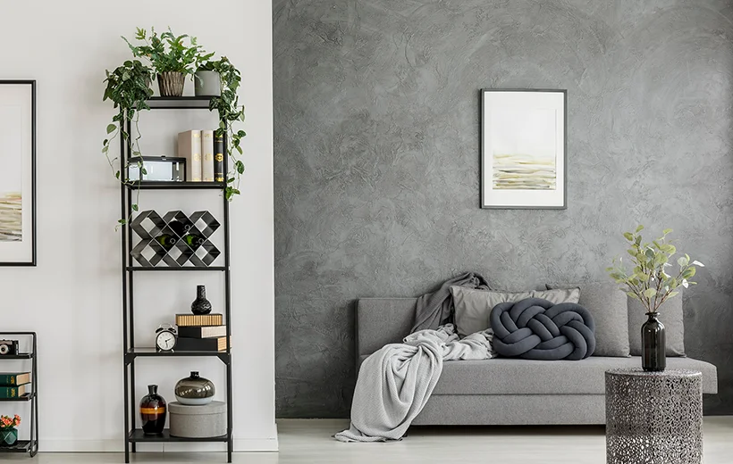 Mur en Mortex dans un espace de vie moderne